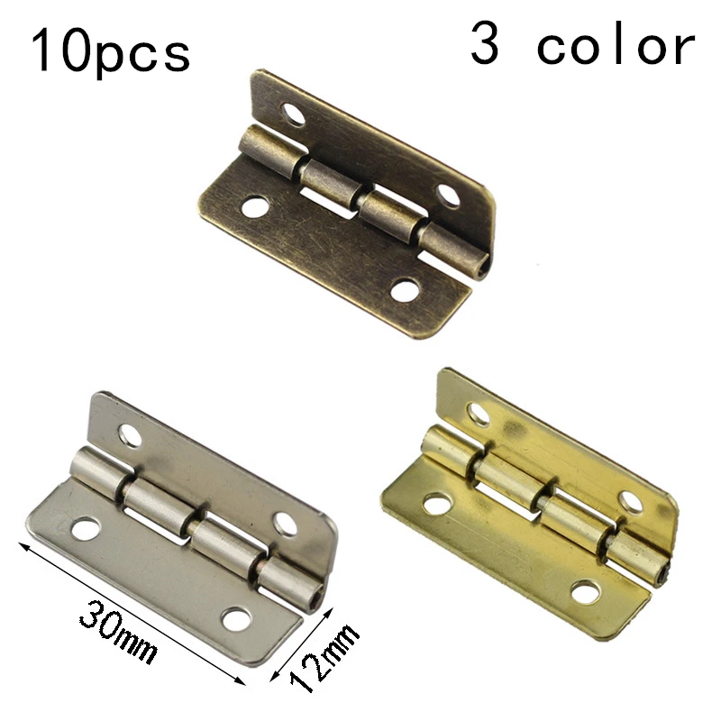 10pcs Cabinet Hinge antique bronze/silver/gold cabinet hinge jewelry wood boxes luggage furniture connectors for decoration hardware