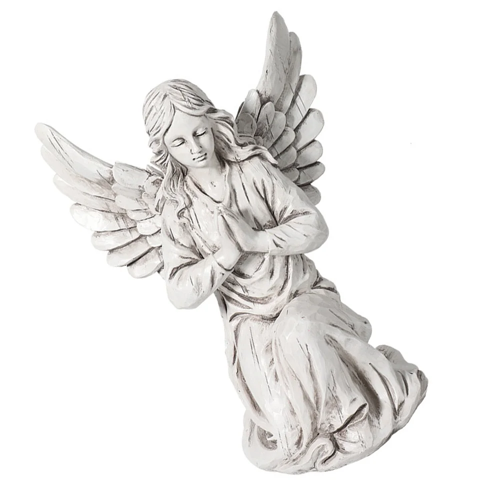 

Miniature Figurines Angel Decorative Ornaments Resin Crafts Prying Statue Praying Cherub Artware White Adornment Baby