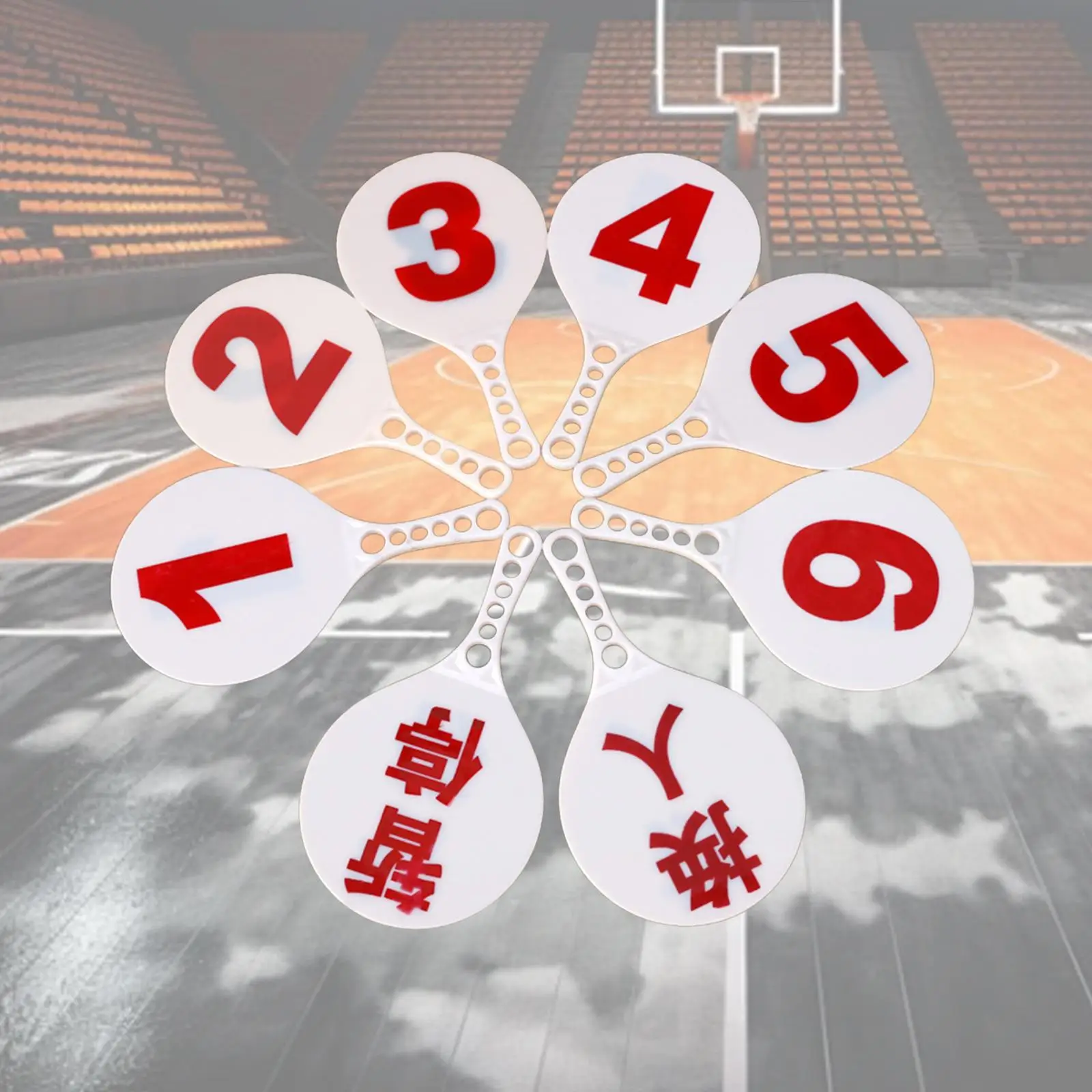 9Pcs Basketball Referee Match Boards Numbers 1-6 Suspend Judge Boards Score Paddles Match Accessories Sports Judge