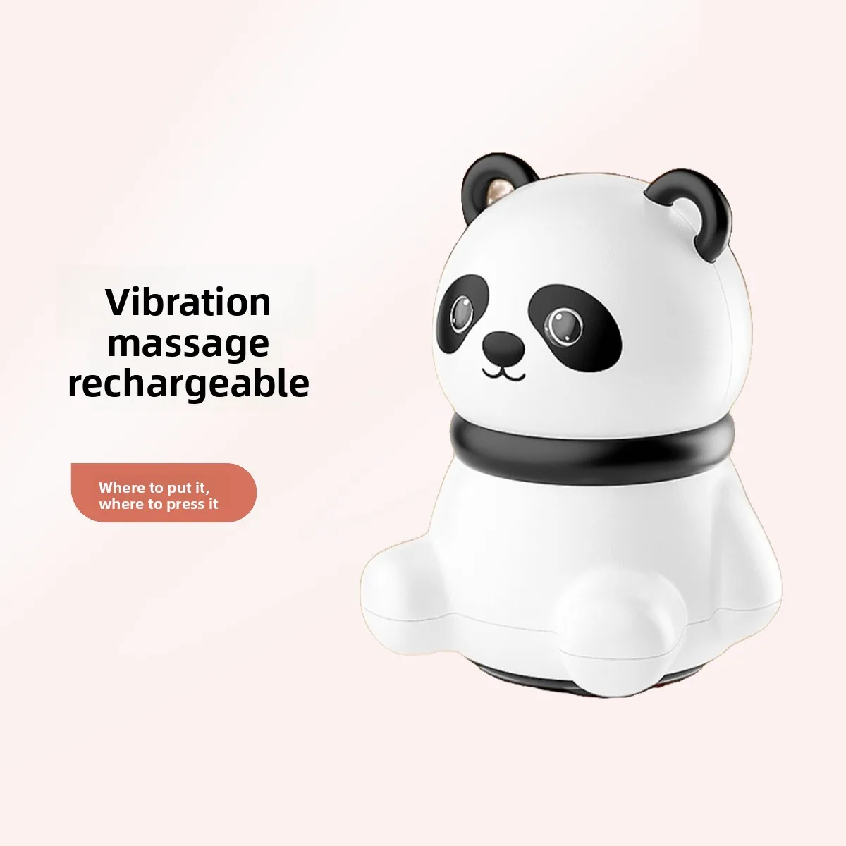 Panda Electric Massager for Neck & Abdomen, 3-Mode Vibration with Portable Charging Design, Cute Stress Relief