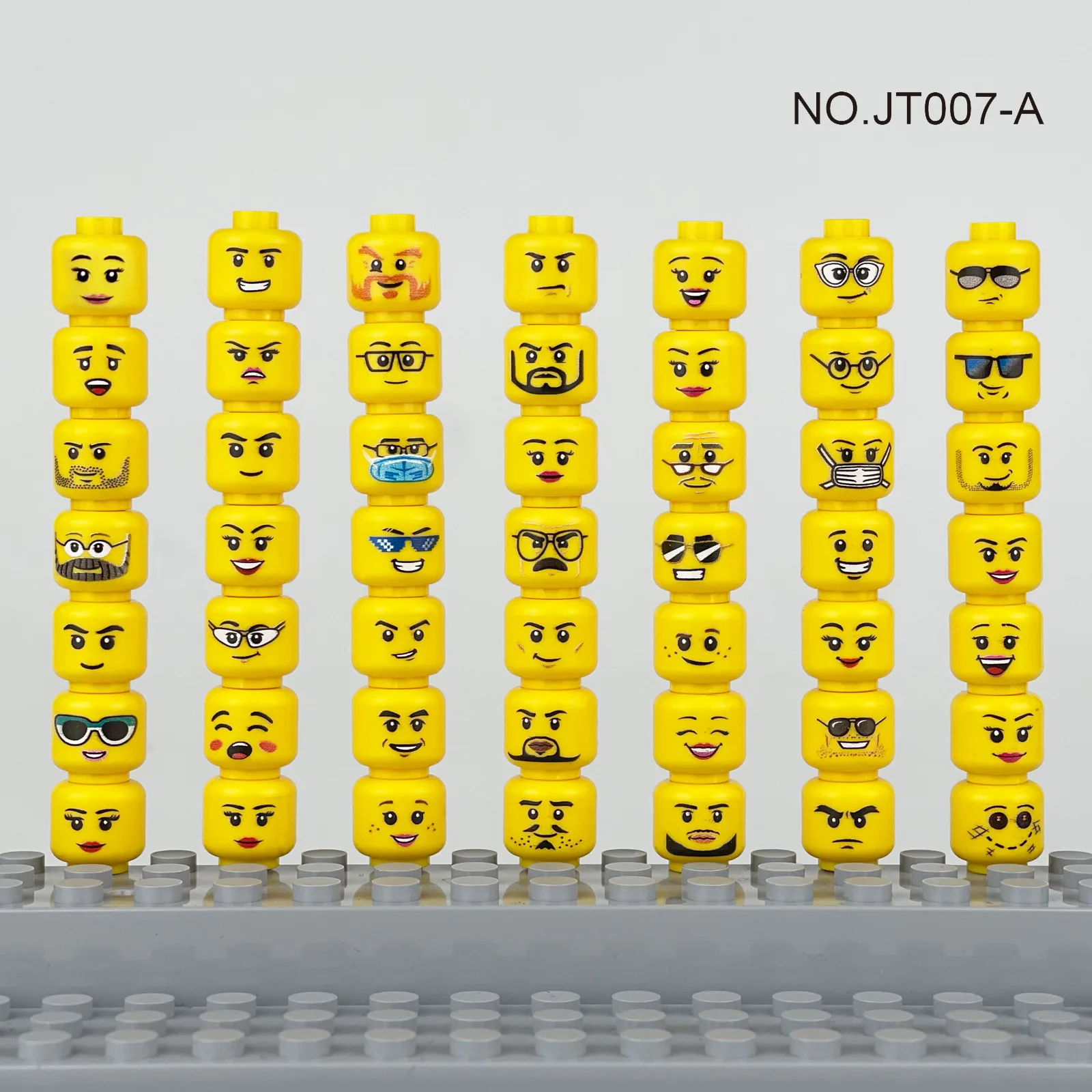 Hot 56pcs/lot Mini Figure Creative Head Faces Laugh Cry Cute Facial Expression Bricks Building Blocks Model Kids Toys Gifts 2