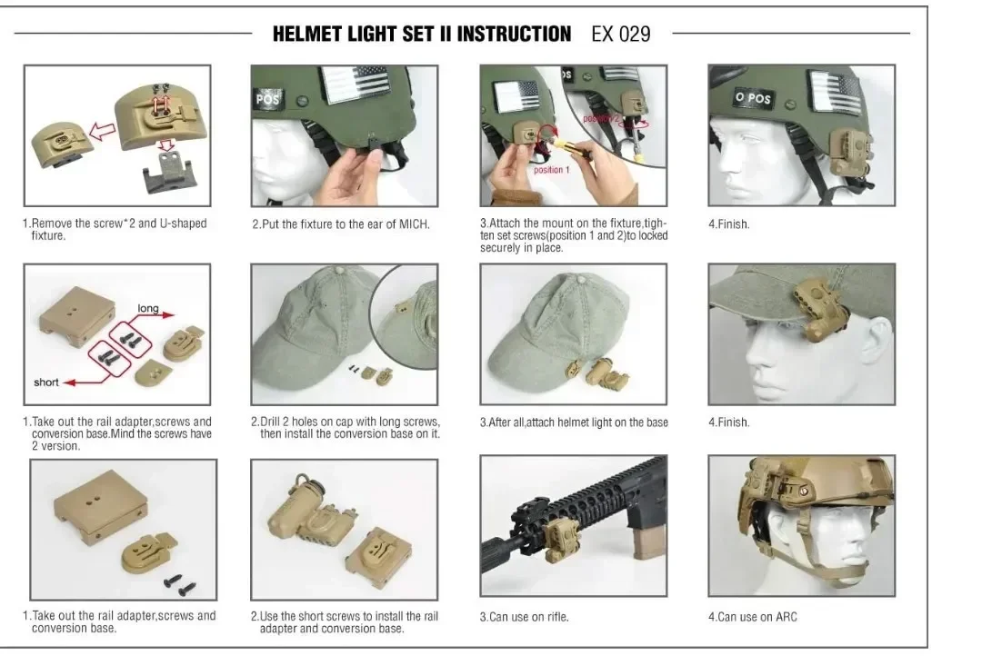 Helm GEN 2 Weiß Rotlicht Helme Taktische Airsoft Scout Signal Outdoor Jagd GEN II Taschenlampen-Zubehör – Detail 1