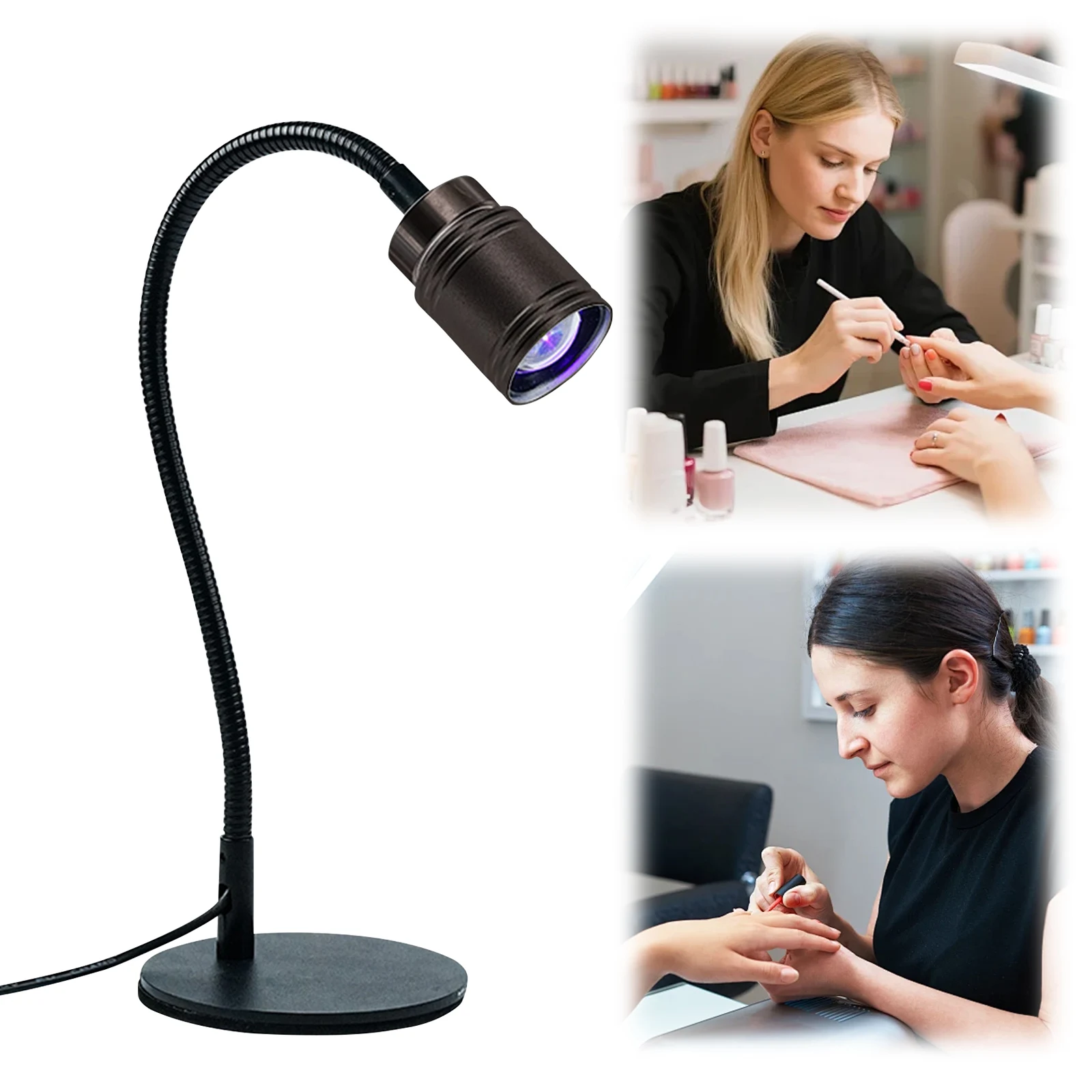 구즈넥 LED 작업등 (풋 페달 스위치 포함) 자석식 작업등 LED UV 네일 경화 램프 (형광 페인트용)