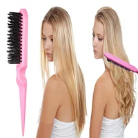 Hair Styling Comb Set Teasing Hair Brush Triple Teasing Comb Rat Tail Combs Edge Brush Hair Tail Tools Braid Tool Loop 2