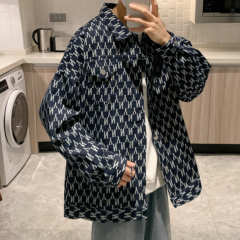 Men Autumn Casual Jacket Baseball Bomber Male Fall Ins Handsome Coat Street Wear Loose Plus Size XXXL Letters Print Windbreaker