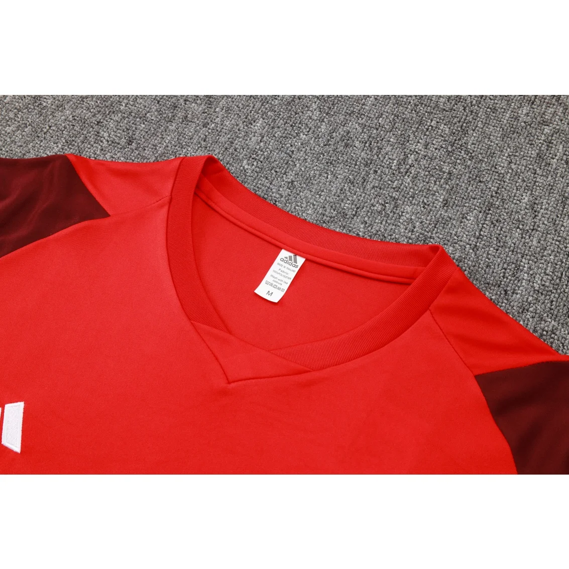 Adidas Soccer Jerseys Men Short-sleeved Premium Moisture-Wicking Breathable Performance Comfortable Training Suit Red