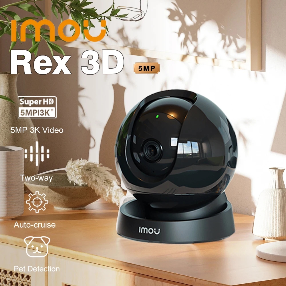 Image showcasing IMOU-IP-WIFI-Camera-for-Cat-Rex-3D-5MP-Indoor-Human-Pet-Detection-Smart ...