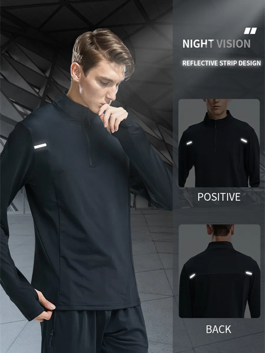 Sports Jacket Sports Top Men Autumn And Winter Jacket Long-Sleeved Warm Hoodie Basketball Training Running Fitness Clothes