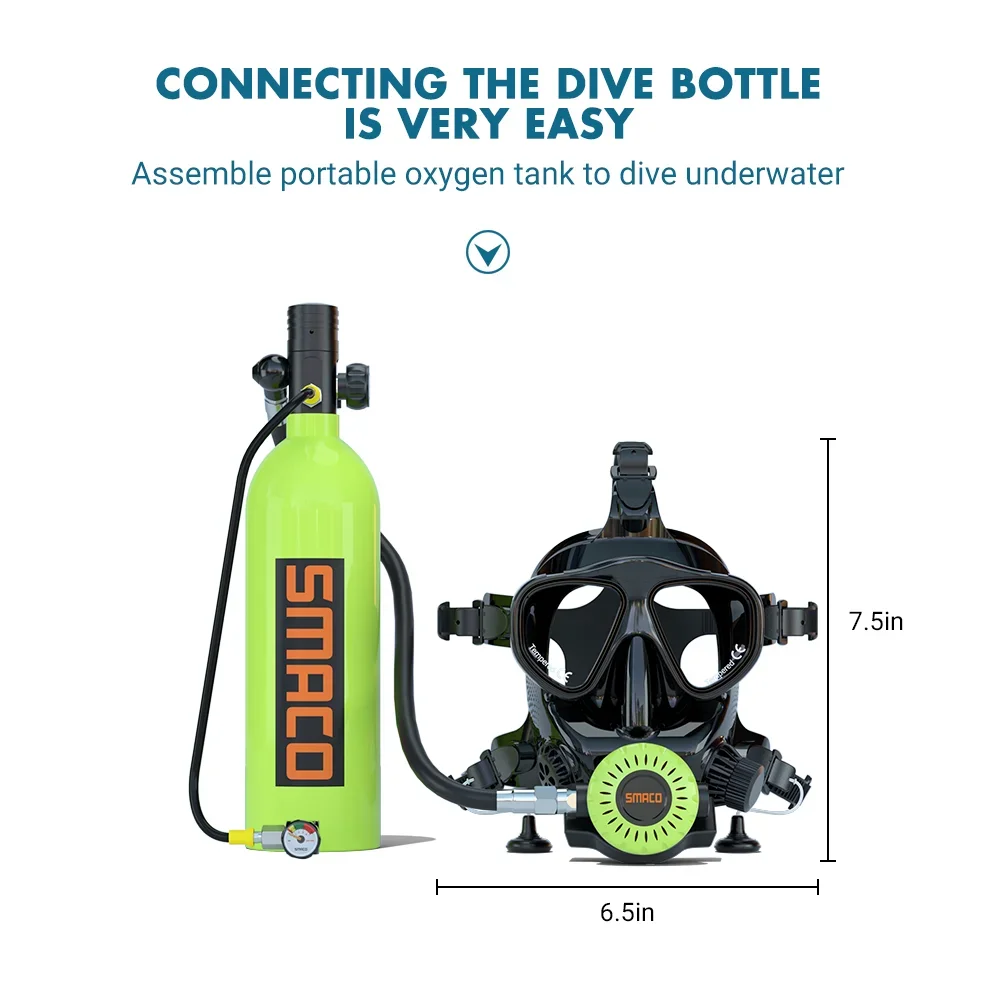NEW underwater sports Professional set of equipment M8058 full face masks with 2L scuba air tanks DIVING GEAR