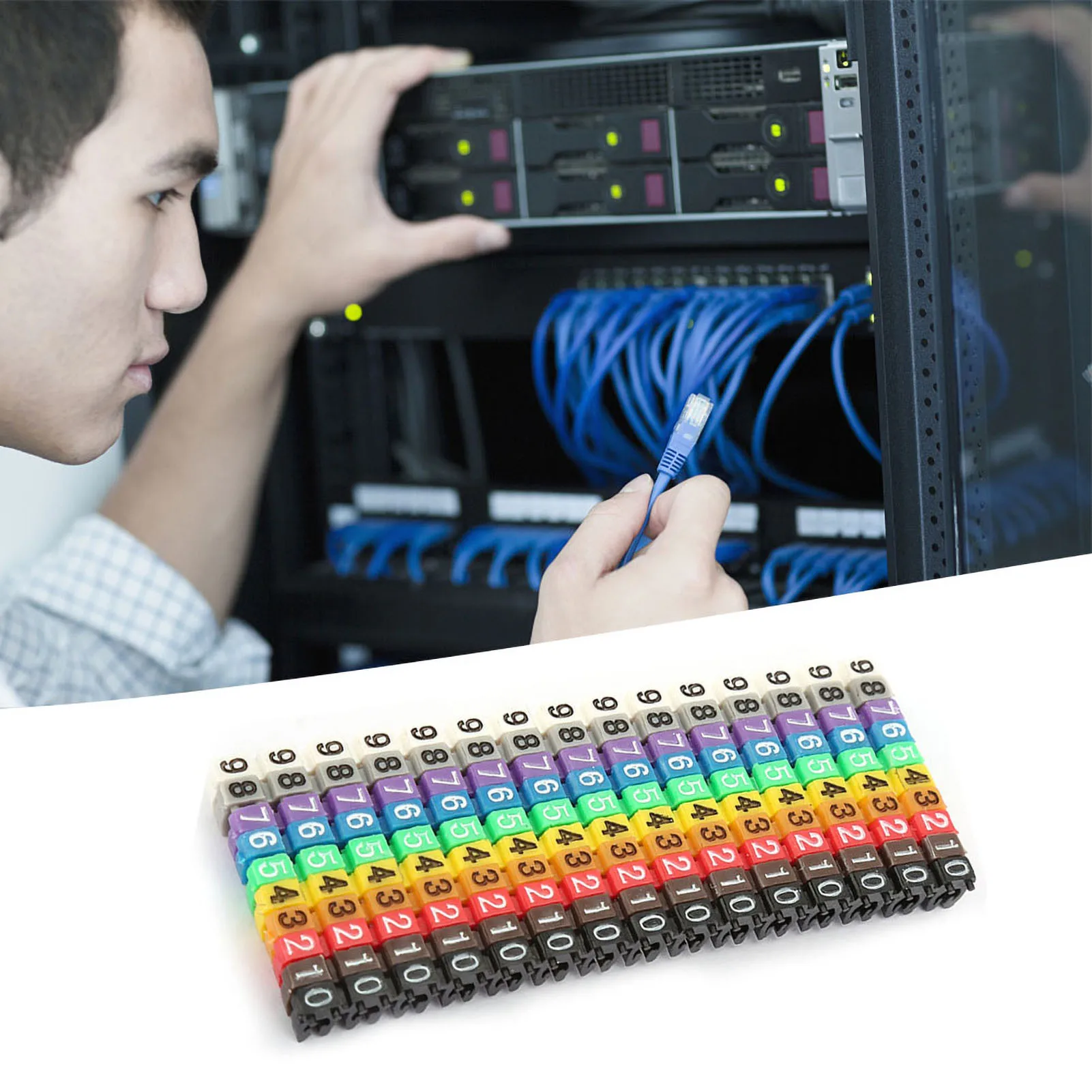Digital Number Tube Wire Number Label Tube Cable Marker Colorful Wire (150Pcs 1.5mm&sup2;)