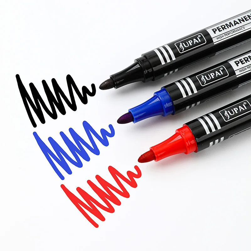 Permanent Marker Pen Marker Pens Permanent Marker Permanent Markers Markers Pen 3/6Pcs/Set Fine Point Waterproof Ink Thin Nib Crude Nib Black Blue Red Ink 1.5mm Fine Color