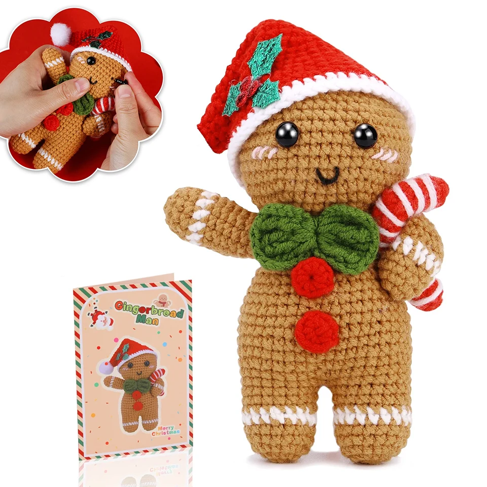 Crochet Kit for Beginners Knitting Kit with Yarn Crochet Starter Easy Christmas Wreath for Adults Beginners