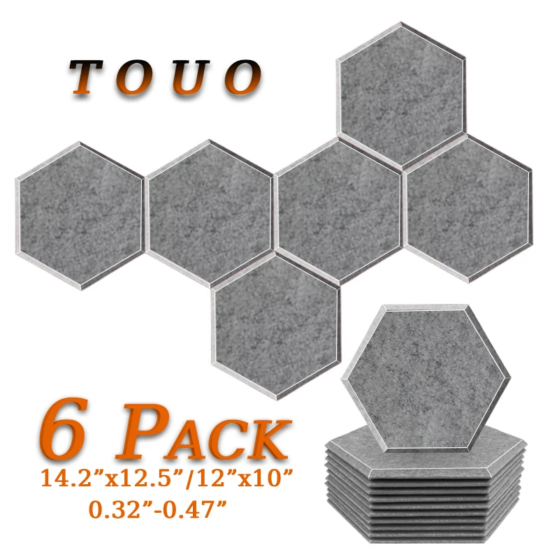 TOUO Acustic Panel 6 Pcs Insulation Absorcion Material Door Seal Strip Soundproof Wall Panel Studio Sound Absorbing