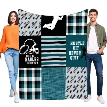 Philadelphia Eagles Soft Cozy Throw Blanket – NFL Fan Patchwork Design 1