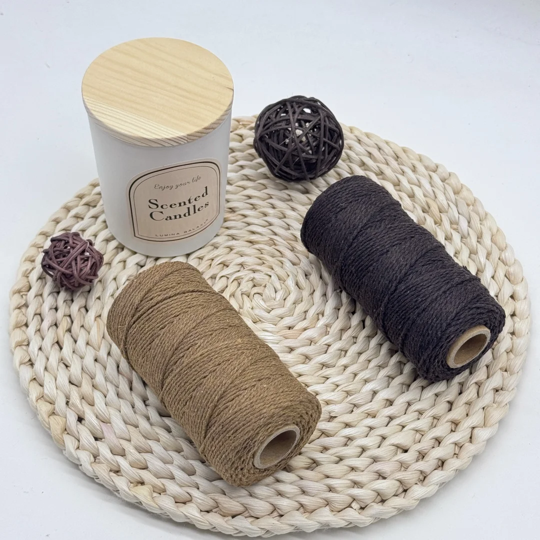 2mm 100M(3937") Cotton Macrame Cord Rope String Twisted Twine Braided Crafts Handwork DIY Home Textile Christmas Party Decor