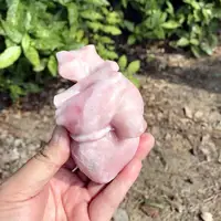 10CM Natural Pink Opal Heart Carving Crystal Love Healing Fengshui Gemstones Home Decoration Holiday Gift 1pcs 2