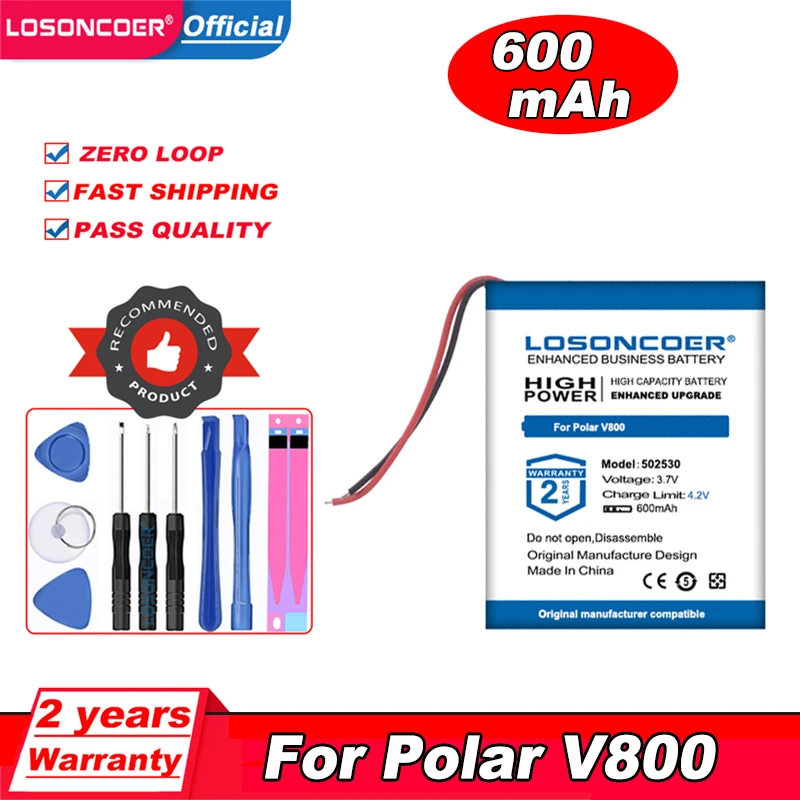Losoncoer 600mah Battery For Polar V800 Sport Watch For Datakam G5 Real Rro Digital Batteries