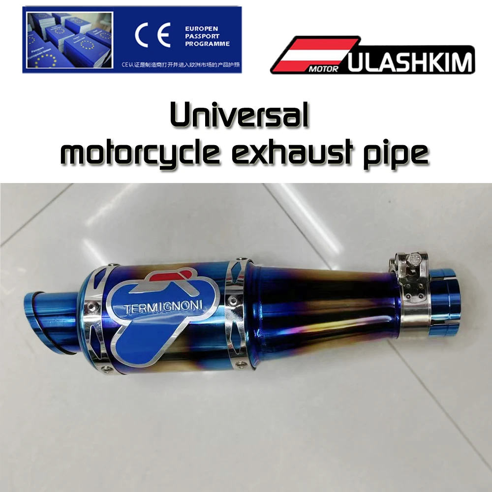 Universal Motorcycle Exhaust Pipe Burning Blue Gradient Cool Fried