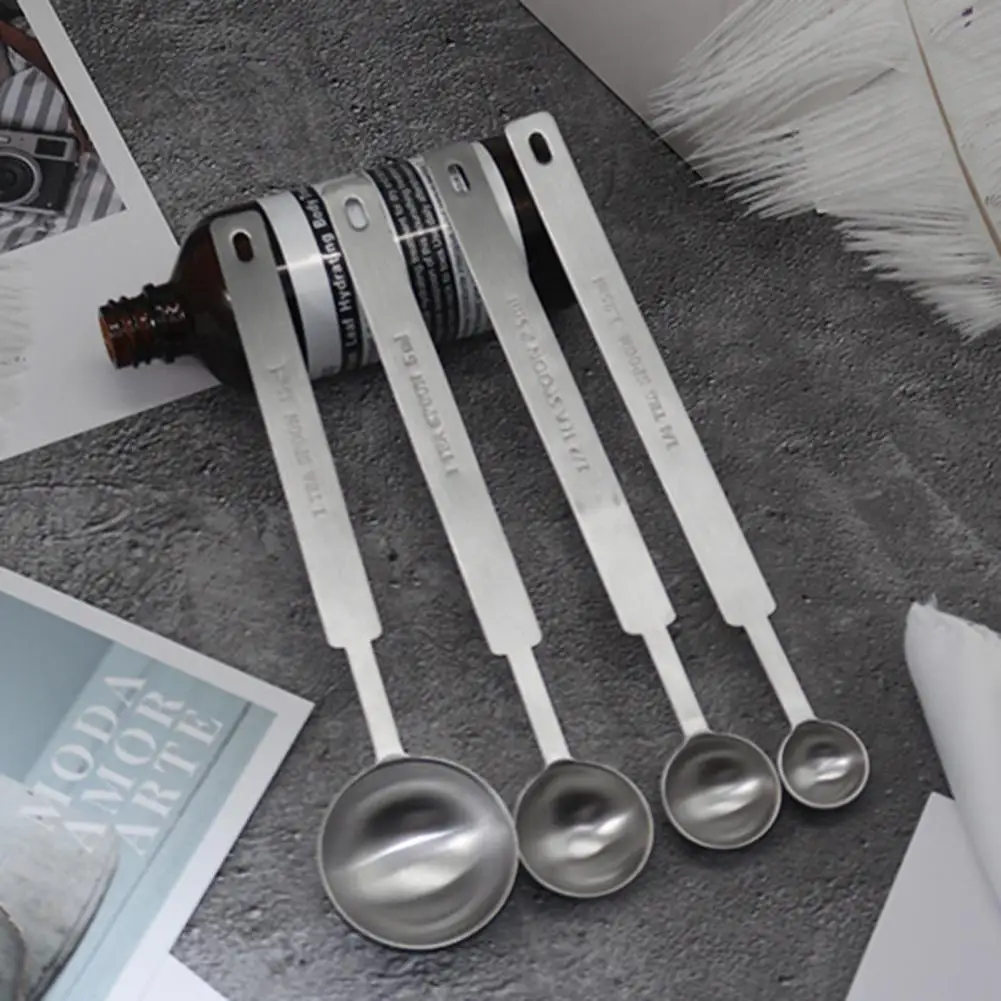 Stainless Steel Measuring Spoon Double End Food Flour Sugar Tea Coffee Scoop  Scale Tablespoon Baking Tools Kitchen Accessories - AliExpress