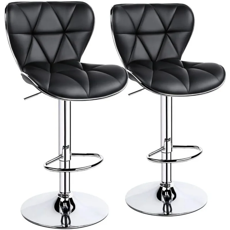 

Alden Design Adjustable Midback Faux Leather Bar Stool, Set of 2,（Black/White/Gray）optional