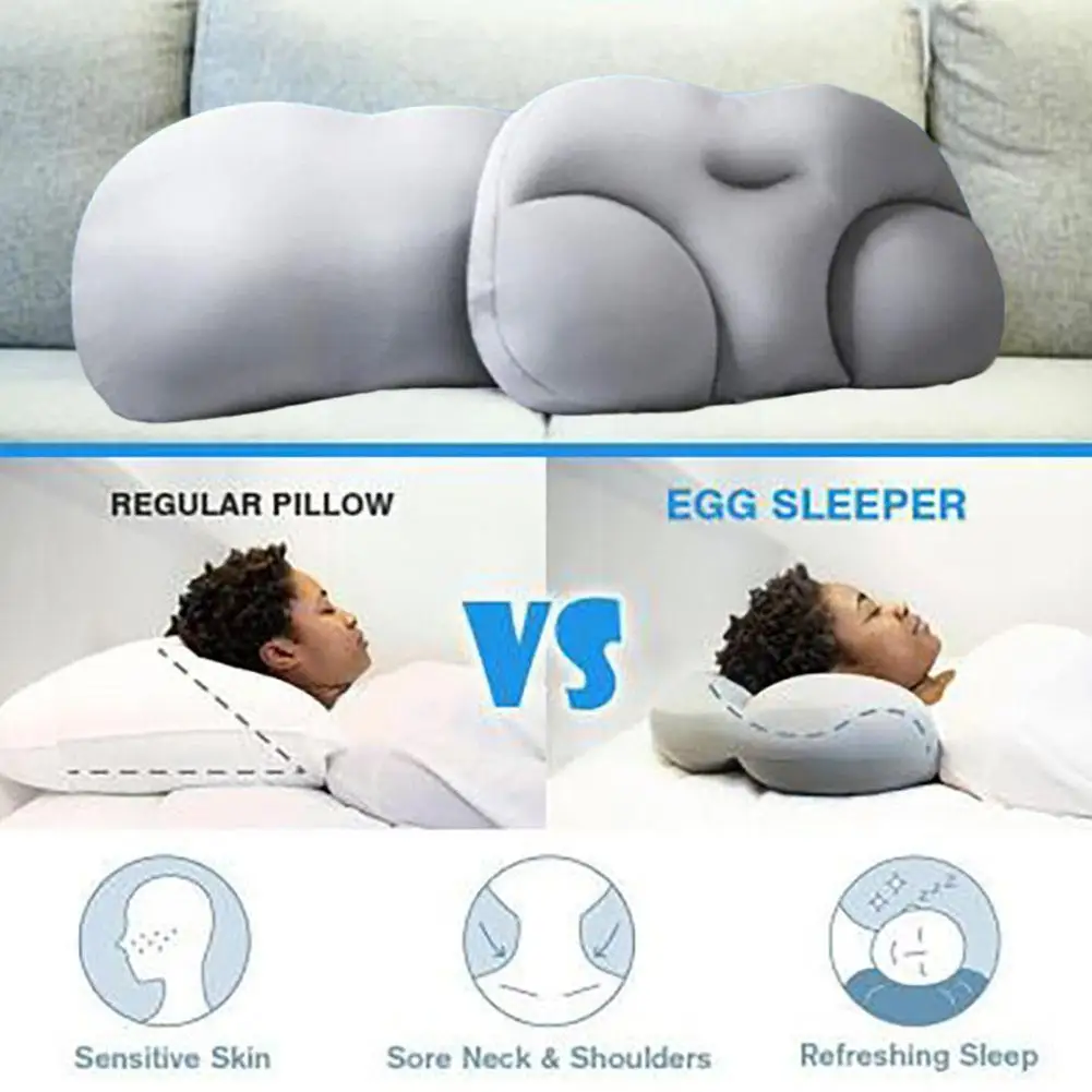 HAPPY THINGS 2022 New all-Round Sleep Pillow Neck Ppillows for Pain Relieve Sleep Color : Dark Grey Sleep Pillow Egg Sleeper Memory Foam Soft Orthopedic Neck Pillow 