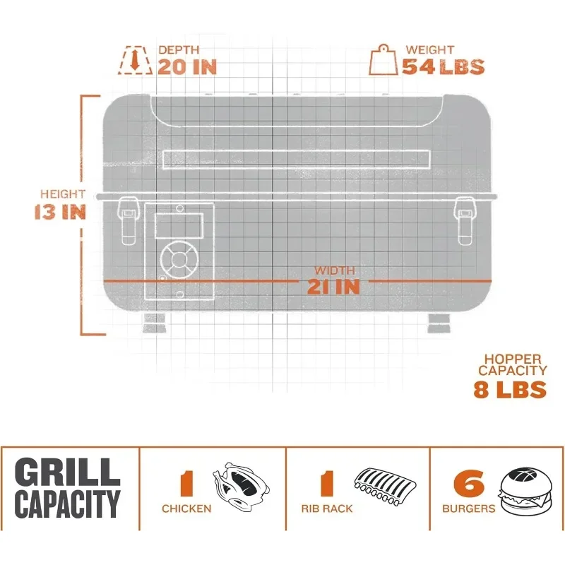 Traeger Grills TFT18KLD Ranger Portable Wood Pellet Grill and Smoker Electric Tabletop Pellet Smoker with Digital Arc Controller