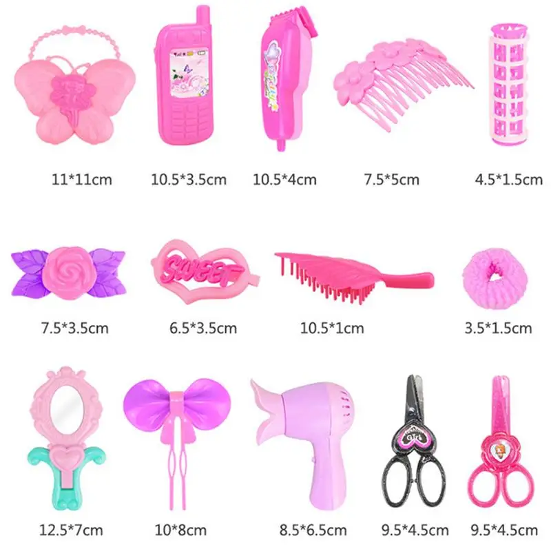 25-piece crianças bonecas maquiagem pente de cabelo brinquedo boneca fingir  jogar princesa conjunto jogar brinquedos meninas formação de maquiagem  menina presentes ideais - AliExpress