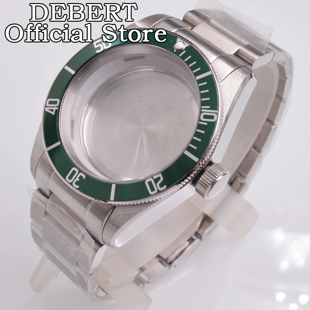 

DEBERT 41mm Watch Bezel Domed Sapphire Glass Stainless Steel Case Fit NH34 NH35 NH36 ETA2824 PT5000 ST2130 Movement