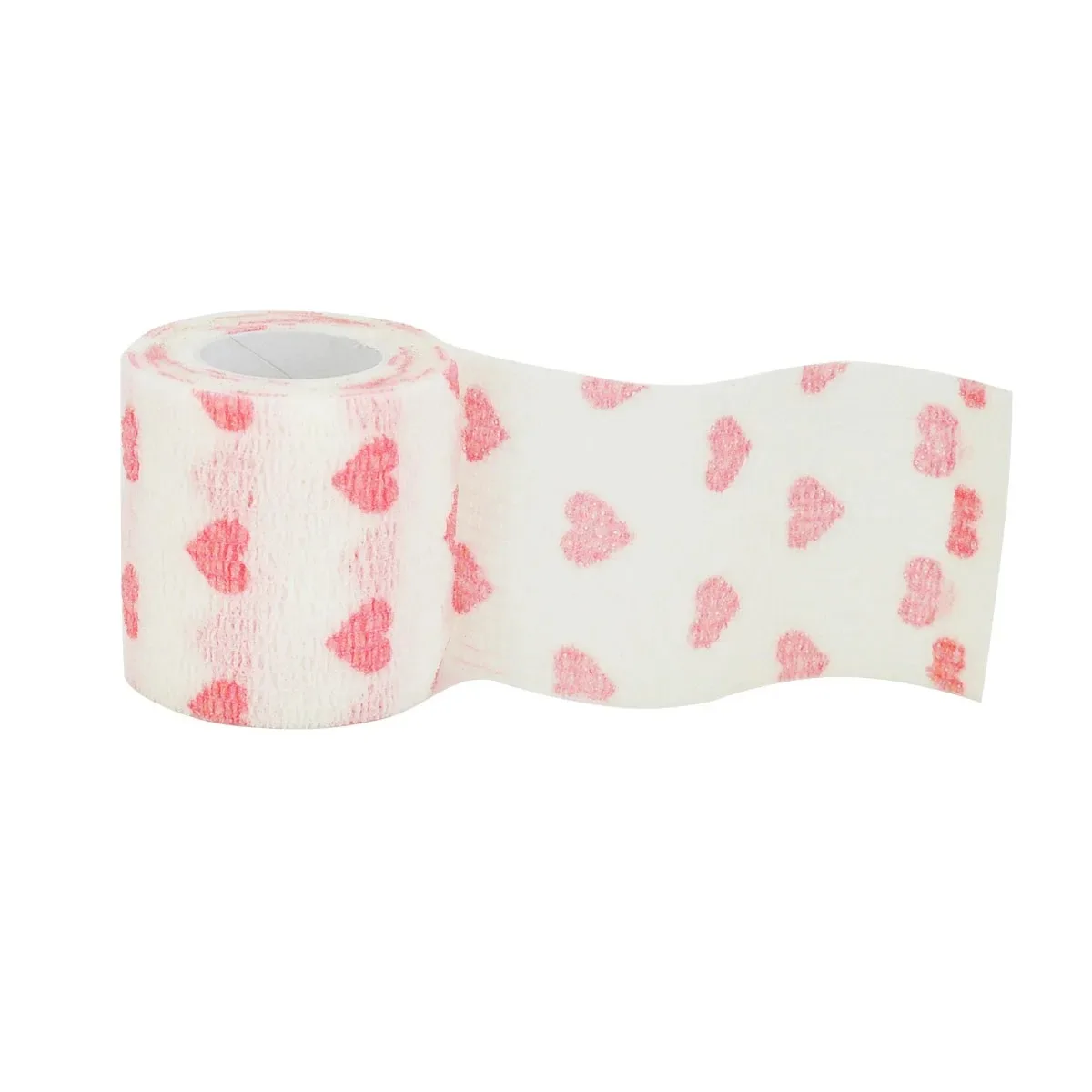 White love heart Printed Self Adhesive Elastic Bandage 4.8m Sports Wrap Tape for Finger Joint Knee