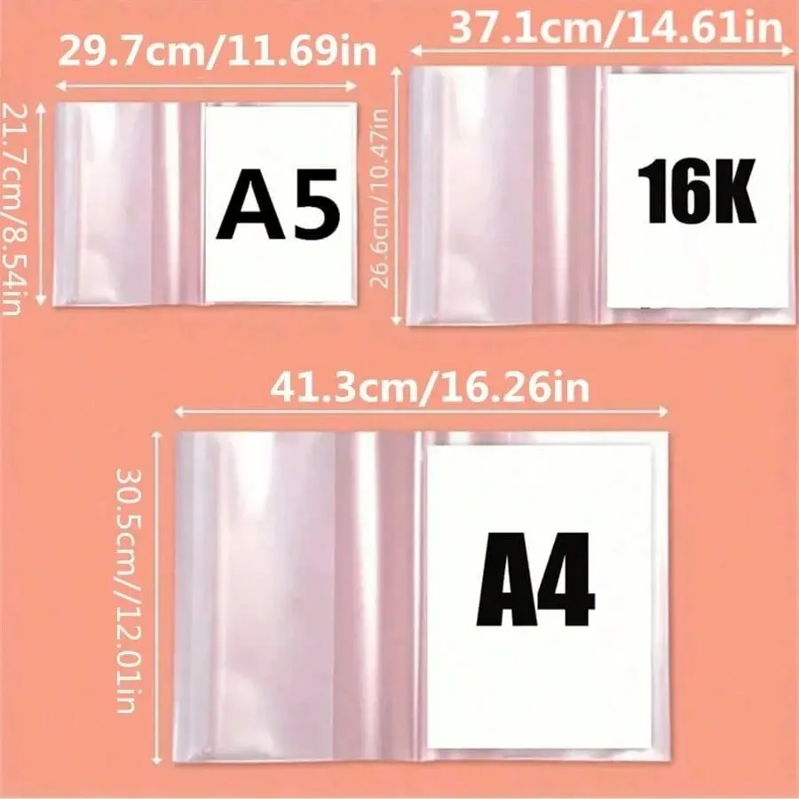 10 pcs Transparent Plastic Book Covers Waterproof And Wear-Resistant for A4/16K/A5 Books Ideal Student Back-to-School Supplies - 2