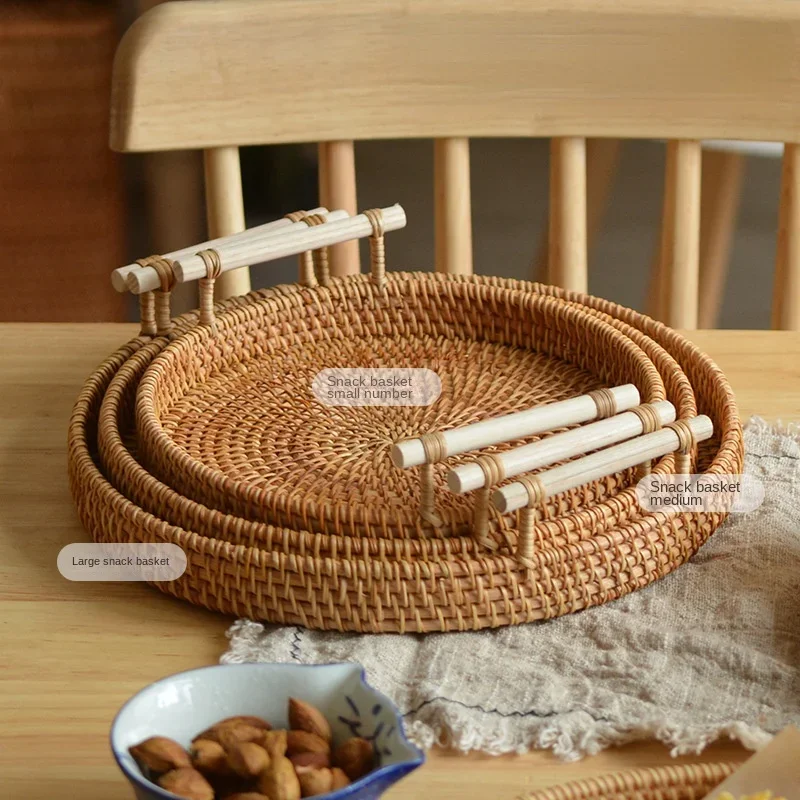 

Плетеная корзина из ротанга, креативная, для хранения конфет, сушеных фруктов, еды, пикников