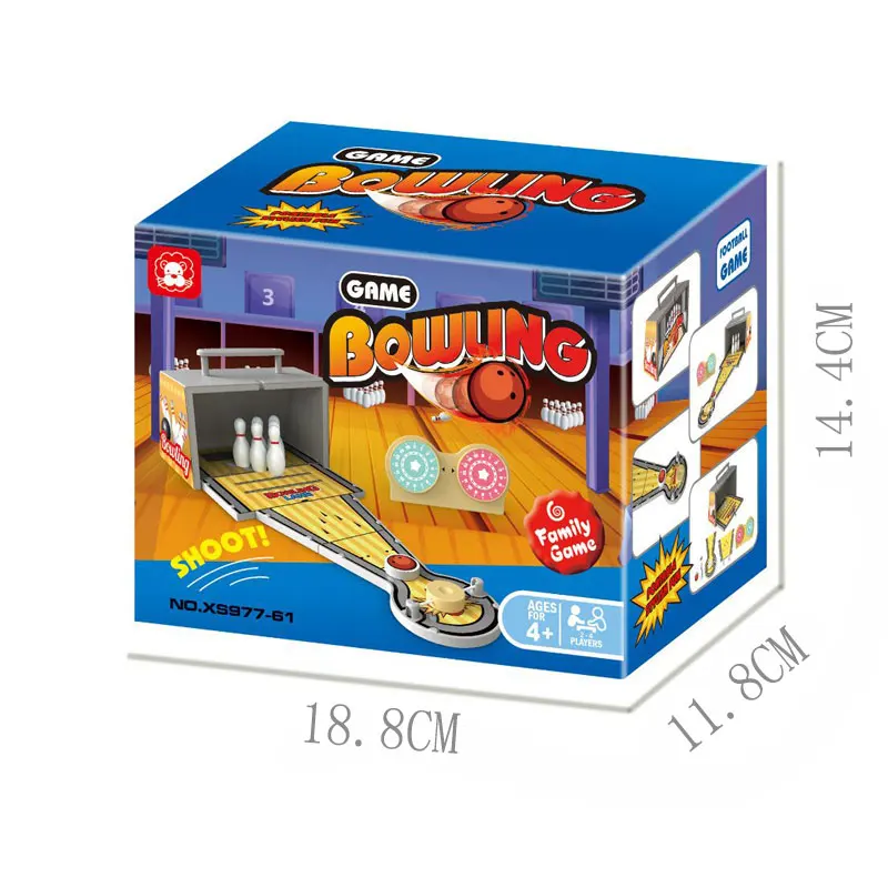 New Storage Function Design Plastic Strategy Toy Table Top Bowling Game For 4+ Kids 3