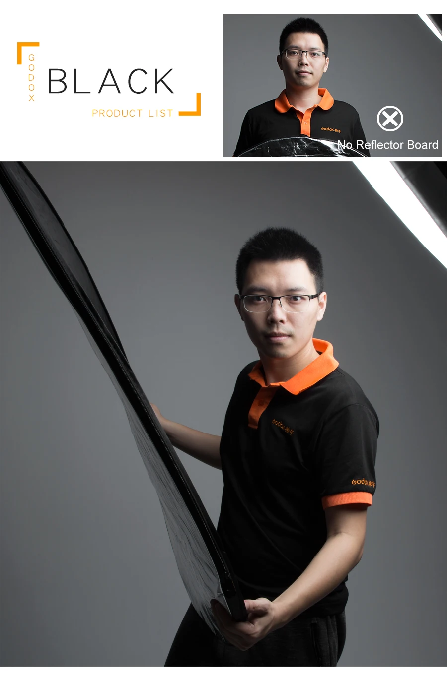 5 - in - 1 collapsible and portable Photography Reflector Board 80cm 110cm 100x1
