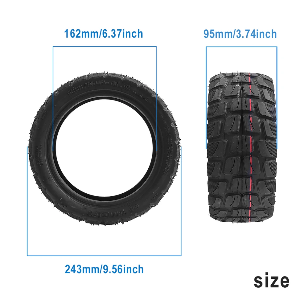 Pneu Tubeless Auto-réparant 90/55-6.5 Pour Trottinette électrique GTR V2 / Lightning V1 - TDR - Neuf