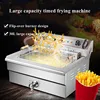 30L Electric Fryer Big Capacity Commercial Fried Chicken French Fries Frying Machine Stainless Steel 6000W Deep Fryer 5