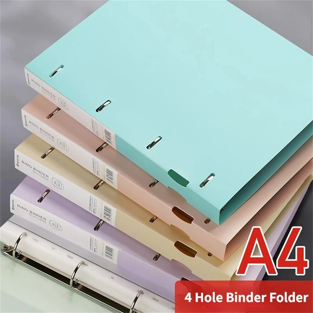 matchmaker gezagvoerder binnenvallen Morandi Color A4 File Folders Display Book 4 Hole Binder Folders Waterproof  Document Ring Binder Folder Office School Supplies - AliExpress