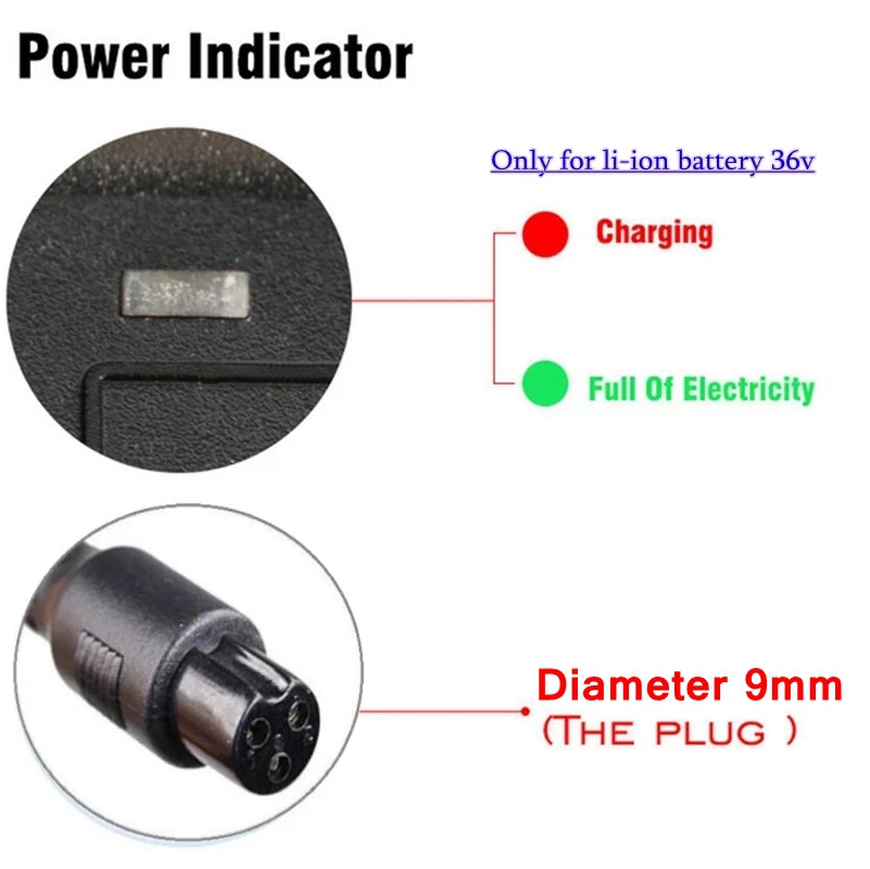 42V 2A Lithium Battery Charger Fast Power Charging Adapter For 36V 2 Wheel Self Balancing Scooter Hoverboard With Led Indicator lithium battery charger