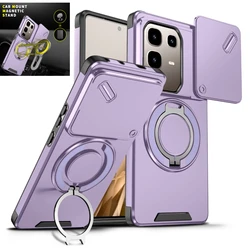 Enhanced Magnetic Bracket Armor Case with Lens Protection Cover for Infinix Smart 9 HD (PURPLE)