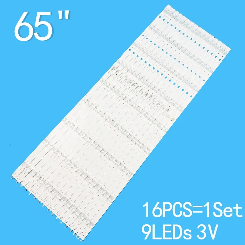 New 16PCS/lot 720mm 9LEDs 3V For 65