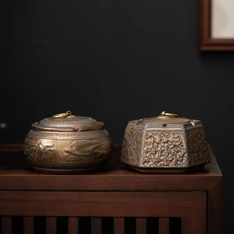 Japanese style ceramic ashtray ancient well ashtray smoke cup home living room decoration office tea desktop ornaments ceramic ashtray