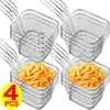 Square Fry Basket Stainless Steel Mesh Colander French Fries Chips Holder with Handle Kitchen Handheld Fry Cooking Accessories
