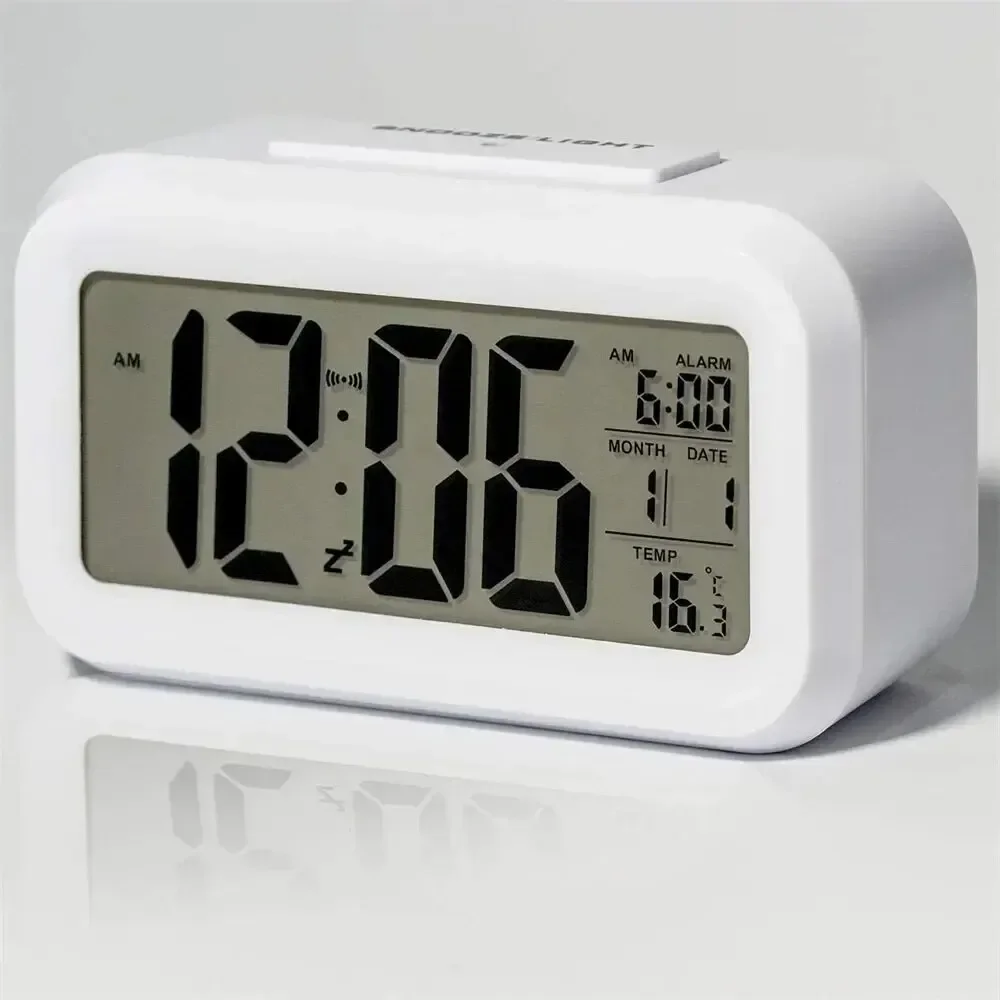 LED Alarm Clock Digital Backlight Snooze Data Time Calendar Desktop Multifunction Electronic Table