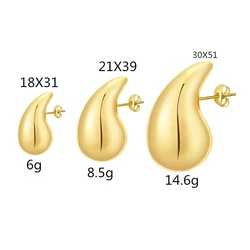 GHIDBK Metal Smooth Water Drop Series 31mm-51mm Women's Earstuds Chunky Large Exaggerated Jewelry Gifts 2023 Popular ear pendant