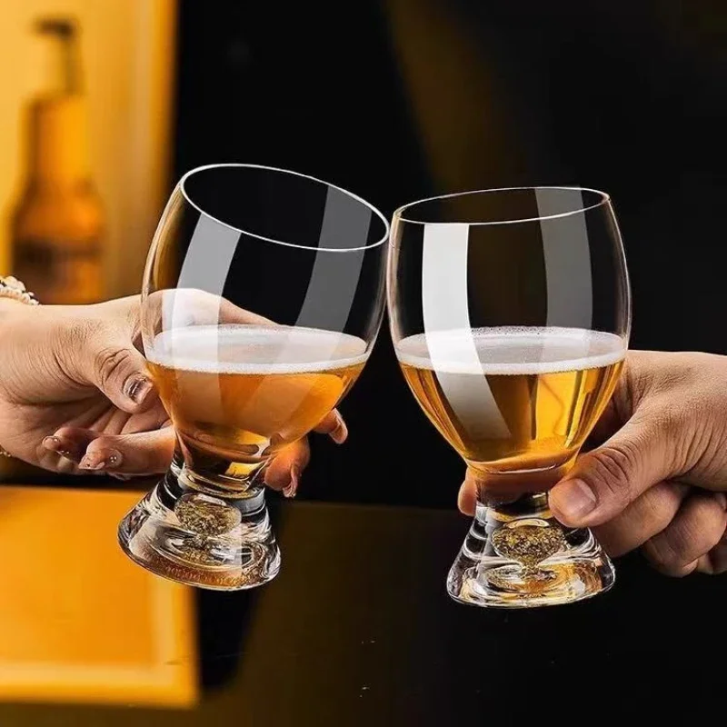 High-grade craft brewing wheat root beer cups home creative cold drink cups juice cups wine cups creative gold foil beer cups