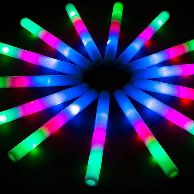 8 Pièces Bâtons Lumineux En Mousse Led - 3 Modes, Clignotement De