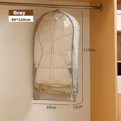 Space - Saving Wardrobe Organizer with Zippered Dust Cover (Gray - M)