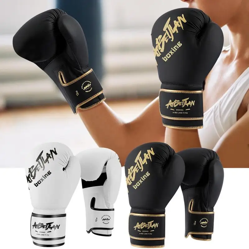 

1 Pair Cowhide Muay Thai Boxing Gloves Punching Bag Taekwondo Kickboxing Karate Knuckles For Fight Unisex Men Women Kids Glove