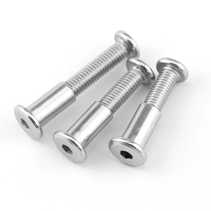 

304 Stainless Steel Flat Head Inner Hexagonal Pair Lock Pair Through Splint Screw Furniture Connection Combination Bolt M4M5M6M8