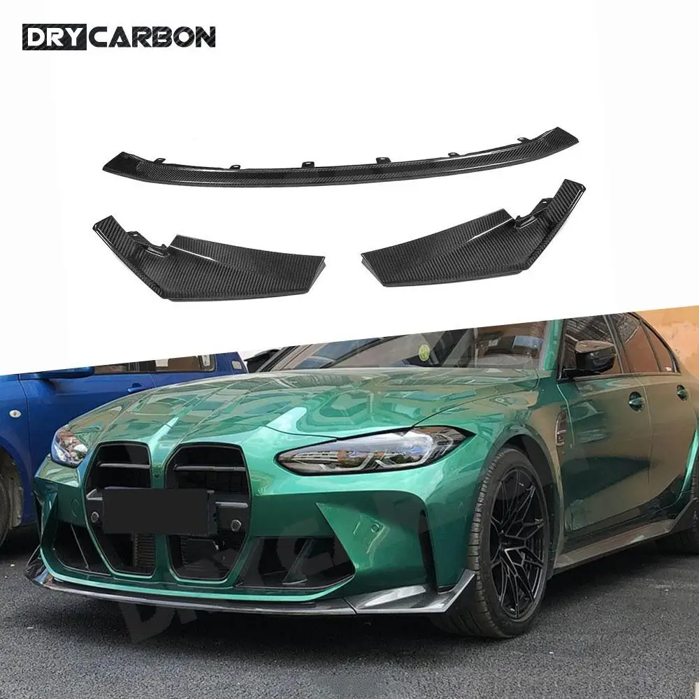 

Dry Carbon Fiber Front Bumper Lip Spoiler Splitters Chin Apron BodyKit For BMW 3 4 Series G80 G82 G83 M3 M4 2021+ C**Style