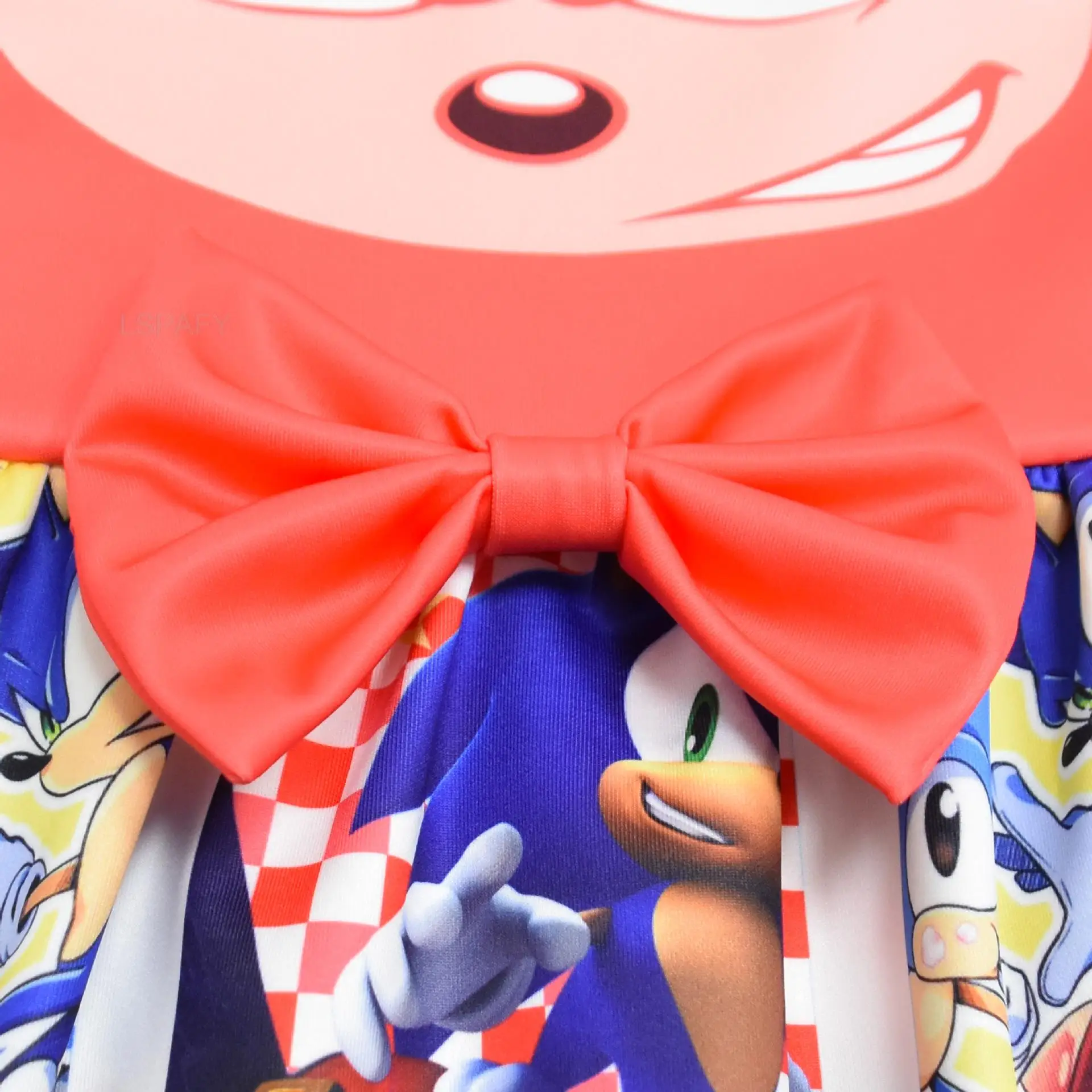 Verão Baby Girls Bonito Candy Cor Vestidos Sonic Crianças sem mangas  Vestido Fantasia Toddler Sonic Roupas Estampadas Outfit